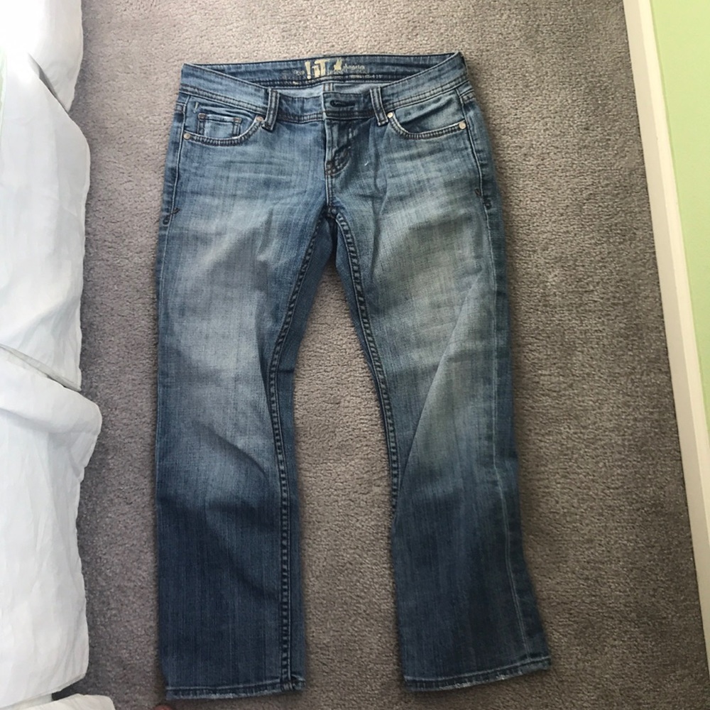 Washed out blue jeans